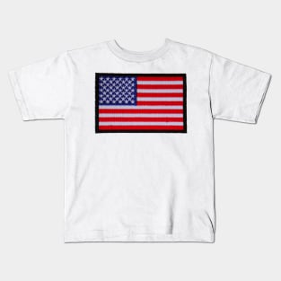 Embroidery American Flag Sticker Kids T-Shirt